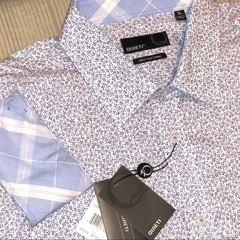 Quieti 100% Fine Cotton Contrast Detail Shirt XL